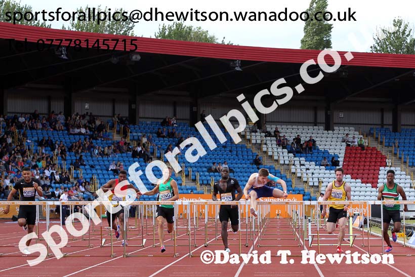 Mens 110 metres hurdles, Sainsbury's British Champs, Alexander Stadium, Birmingham. Photo: David T. Hewitson/Sprts for All Pics